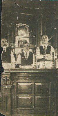 Albert as a barman at the Ship Hotel